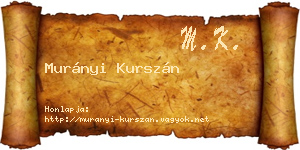 Murányi Kurszán névjegykártya